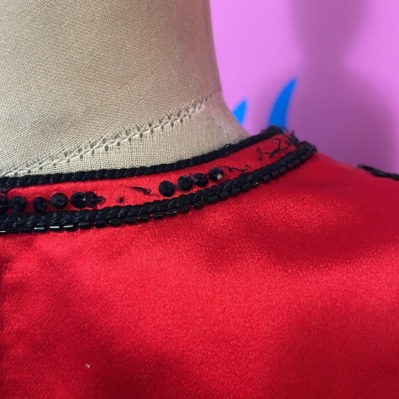 Givenchy Red Silk Black Sequin Velvet Matador Gown 1980s - Picture 10 of 16